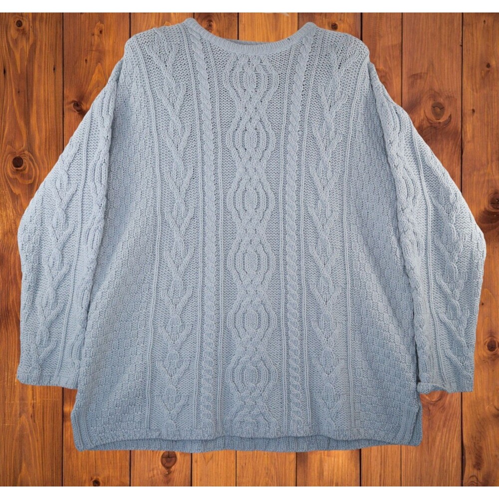 Aran Crafts Men's XXL Merino Wool Crew Neck Cable Knit Fisherman Sweater Ireland